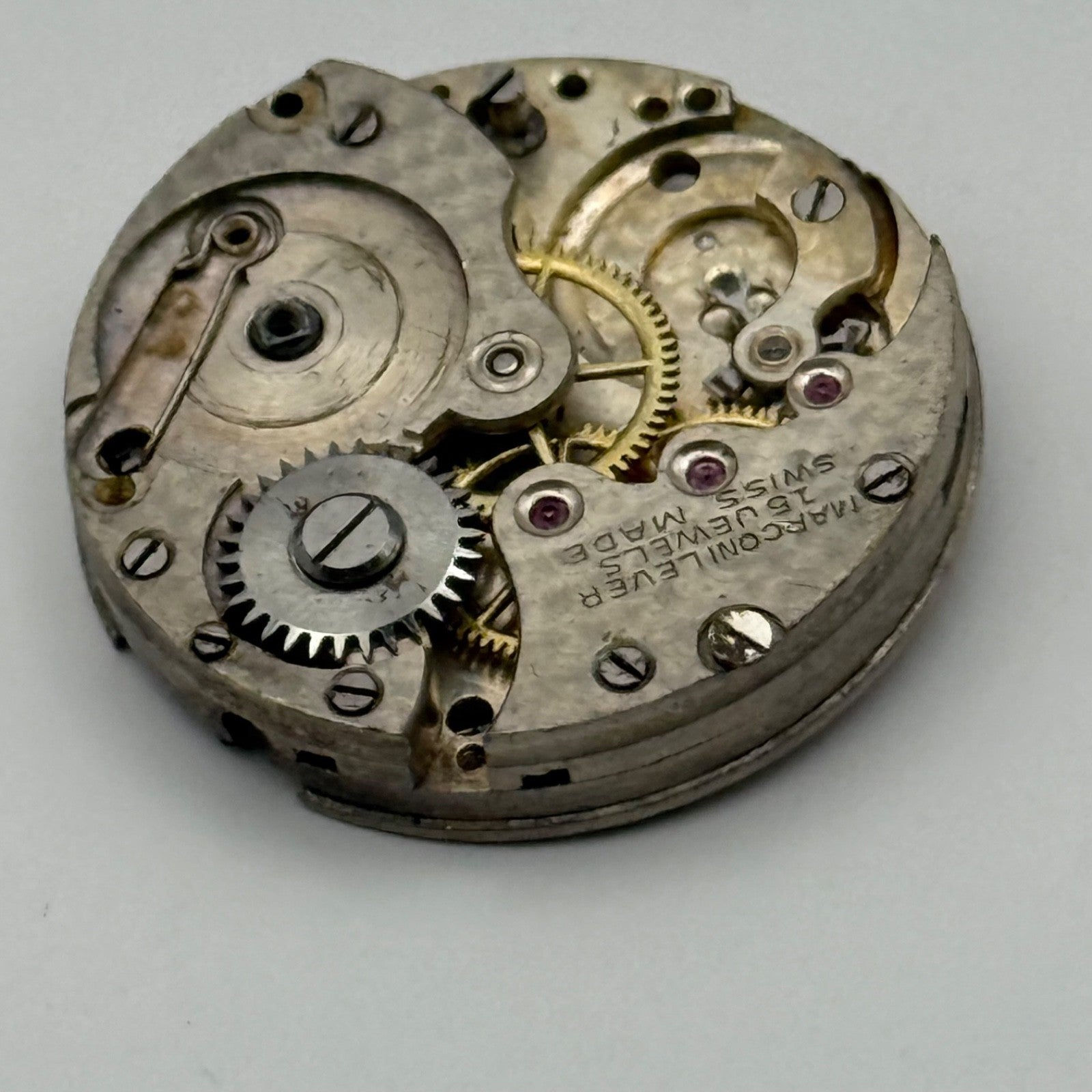 Rolex Marconi Lever Sila 15 Jewels Watch Movement Vintage Parts Repair 23.8mm