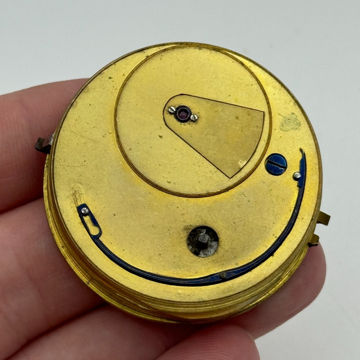 43mm Antique Unusual Nugent Wells & Son Newport Pocket Watch Movement PARTS