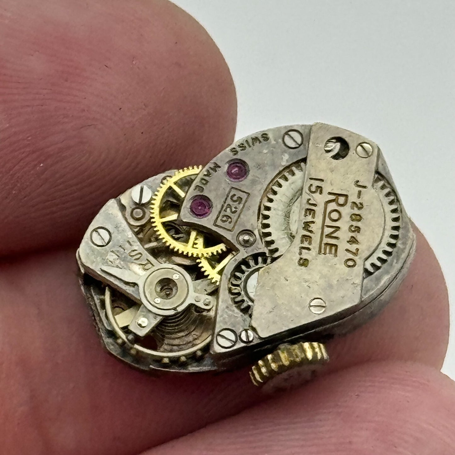 12.7mm FHF 190 Rone J-285470 Manual Wind 15 Jewels Swiss Watch Movement PARTS