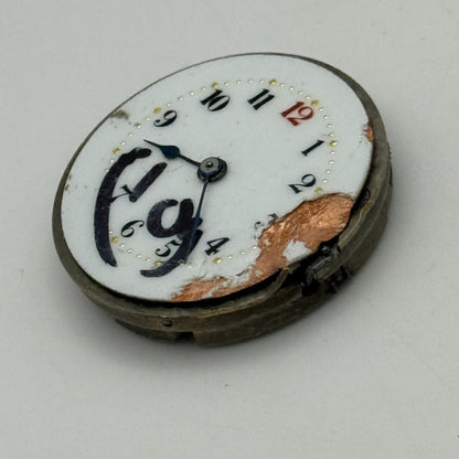 24.9mm Unidentified Swiss Balance Ok Trench Watch Movement Manual Wind PARTS