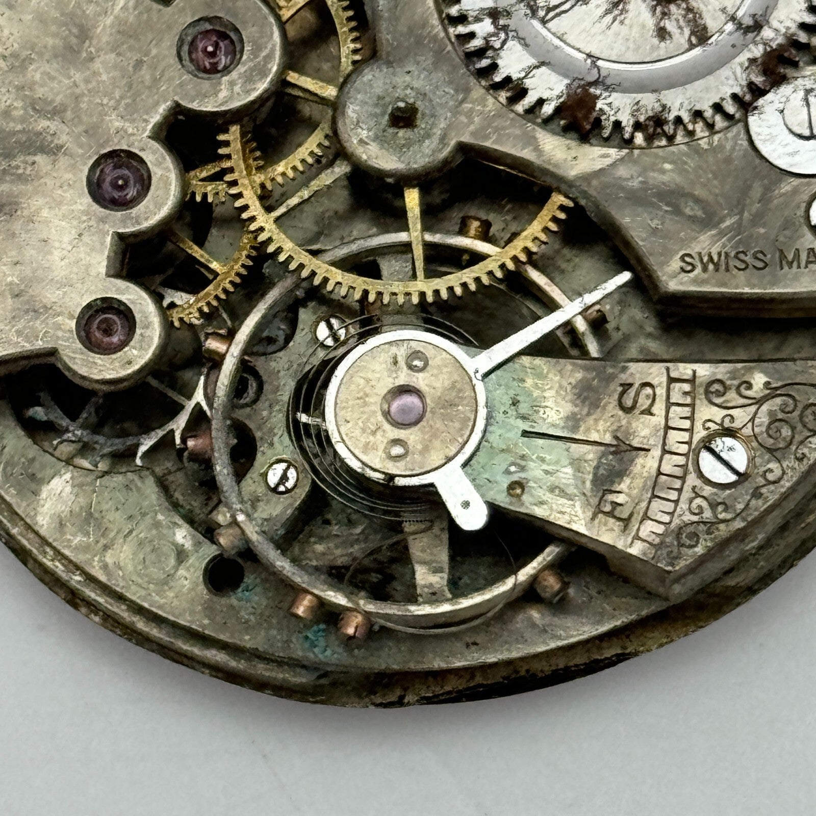 42.3mm J Hewitt Coventry Unique Swiss Made Hunter Pocket Watch Movement PARTS