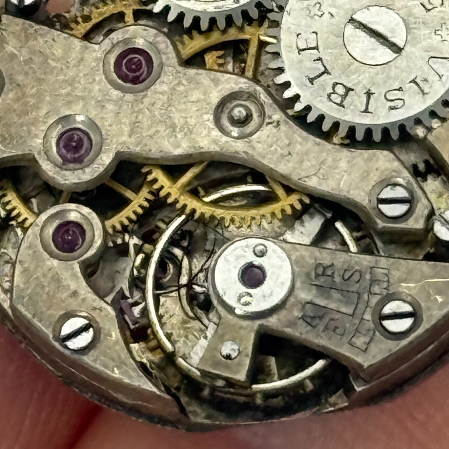 19.7mm Vintage Visible 51589 Manual Wind Watch Movement PARTS REPAIR