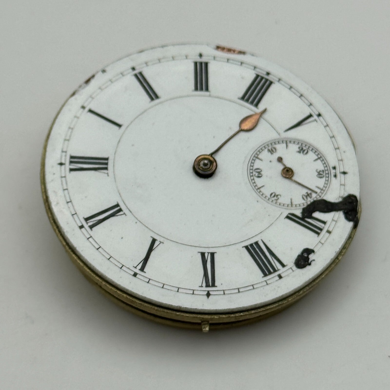 42.7mm Antique Key Wound Sub Seconds Pocket Watch Movement PARTS SPARES REPAIRS