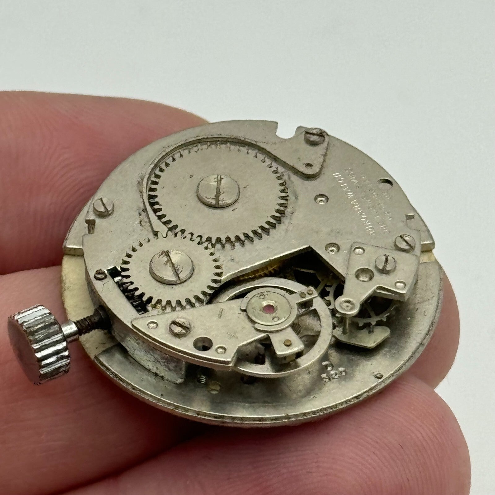 31.2mm Lucerne Burgana D320 Earth Blue Dial Watch Movement Swiss Vintage PARTS