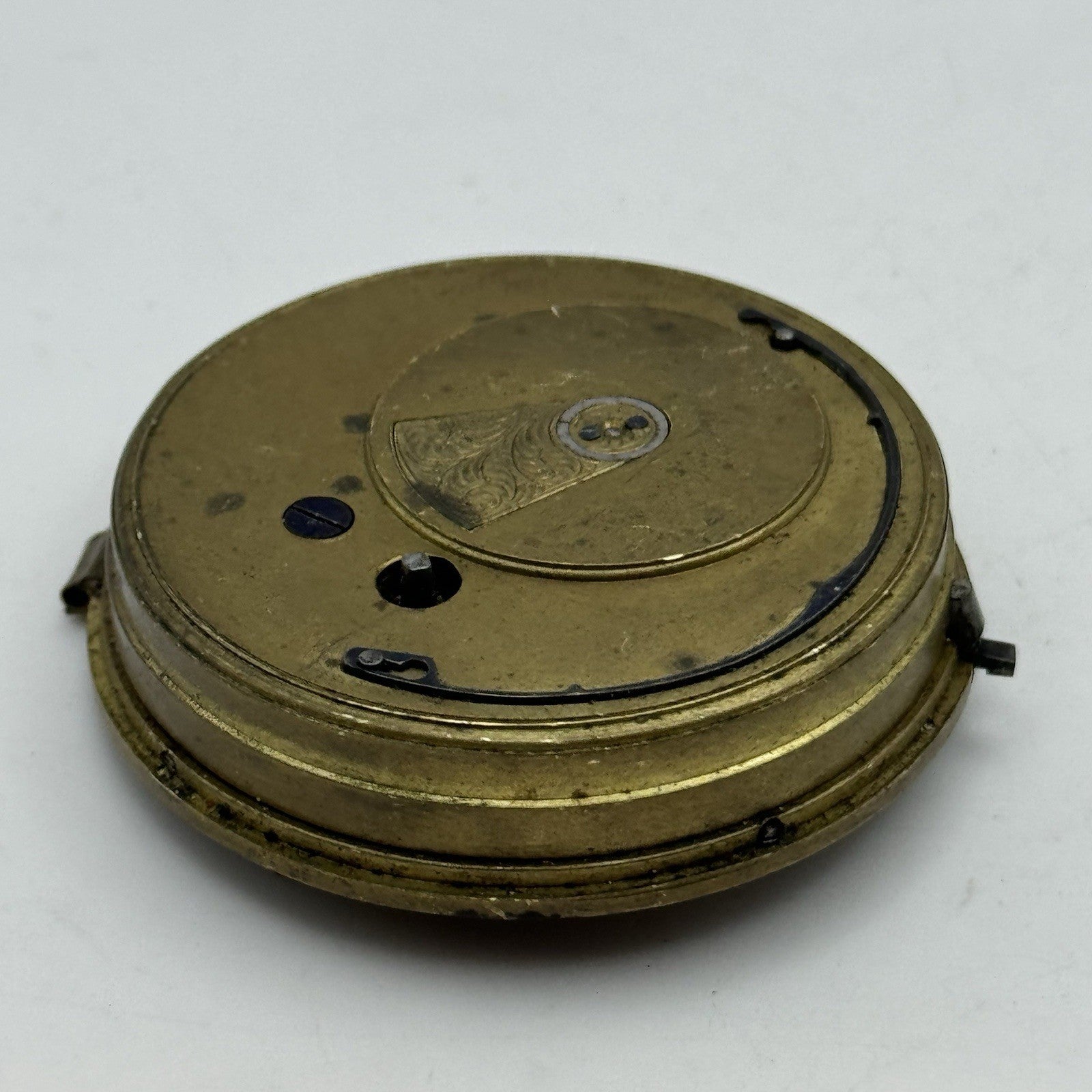 50mm A Yewdall Leeds English Fusee Pocket Watch Movement - Chain Present PARTS