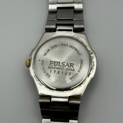 Vintage Pulsar Quartz Watch V701-X316 Two Tone Bracelet Working New Battery 27m