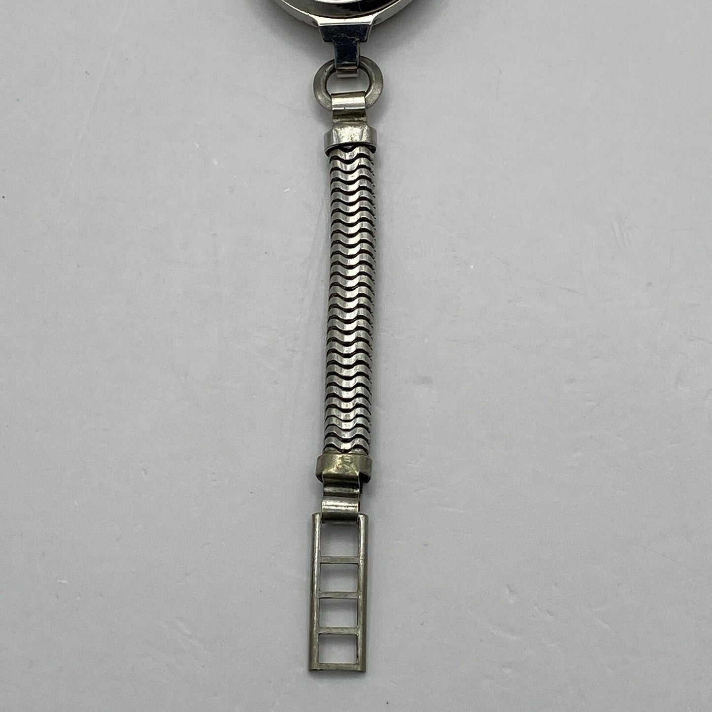 22mm Buren Sub Seconds Netonia Rodium Plated Strap Watch FOR PARTS