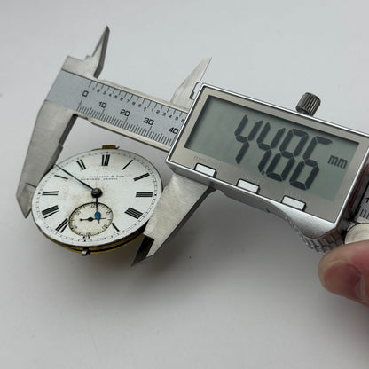 44.8mm Antique J D Williams & Son Merthyr Tydvil Pocket Watch Movement PARTS