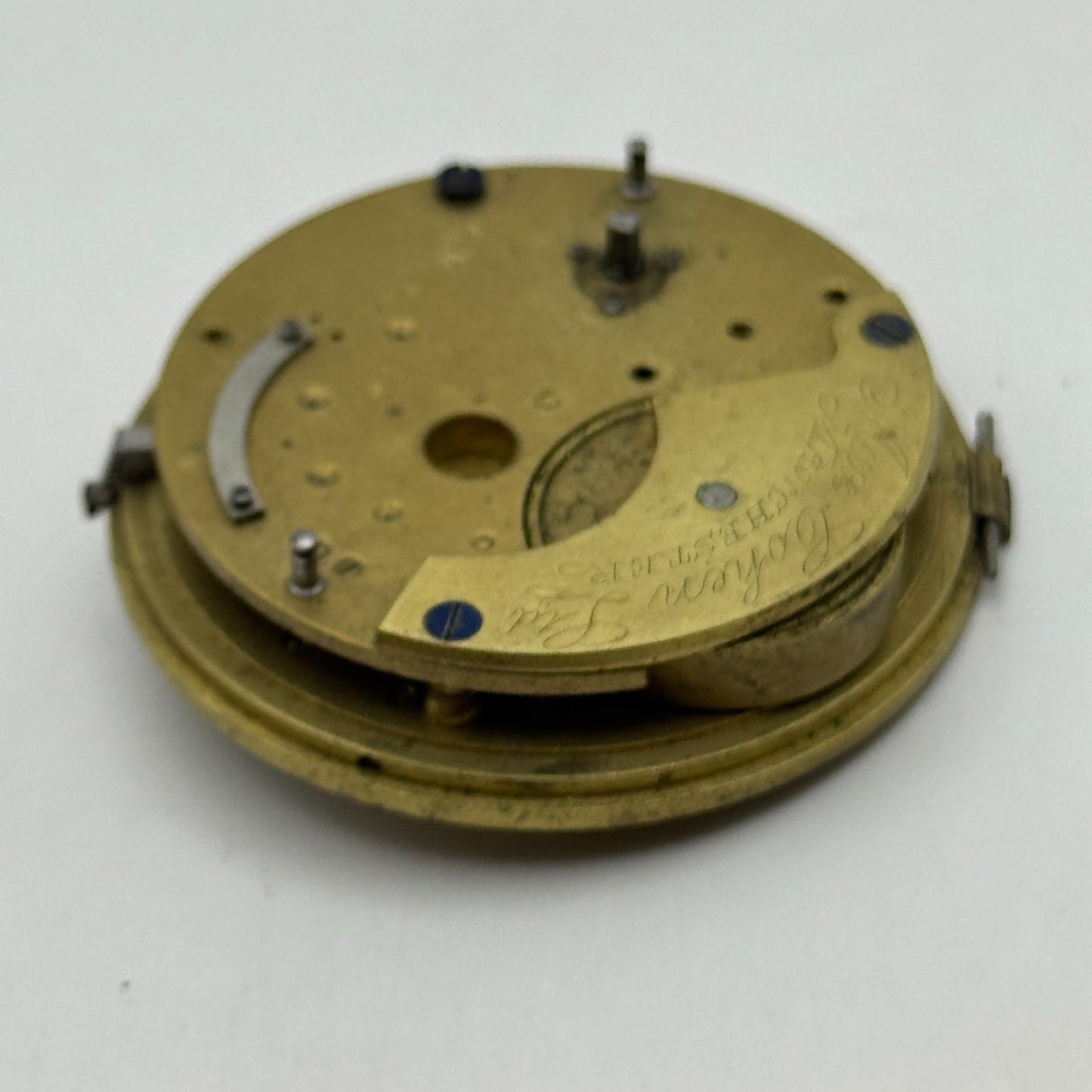 Fusee Pocket Watch Movement Antique English Manchester Parts Repair Spare 48.1mm