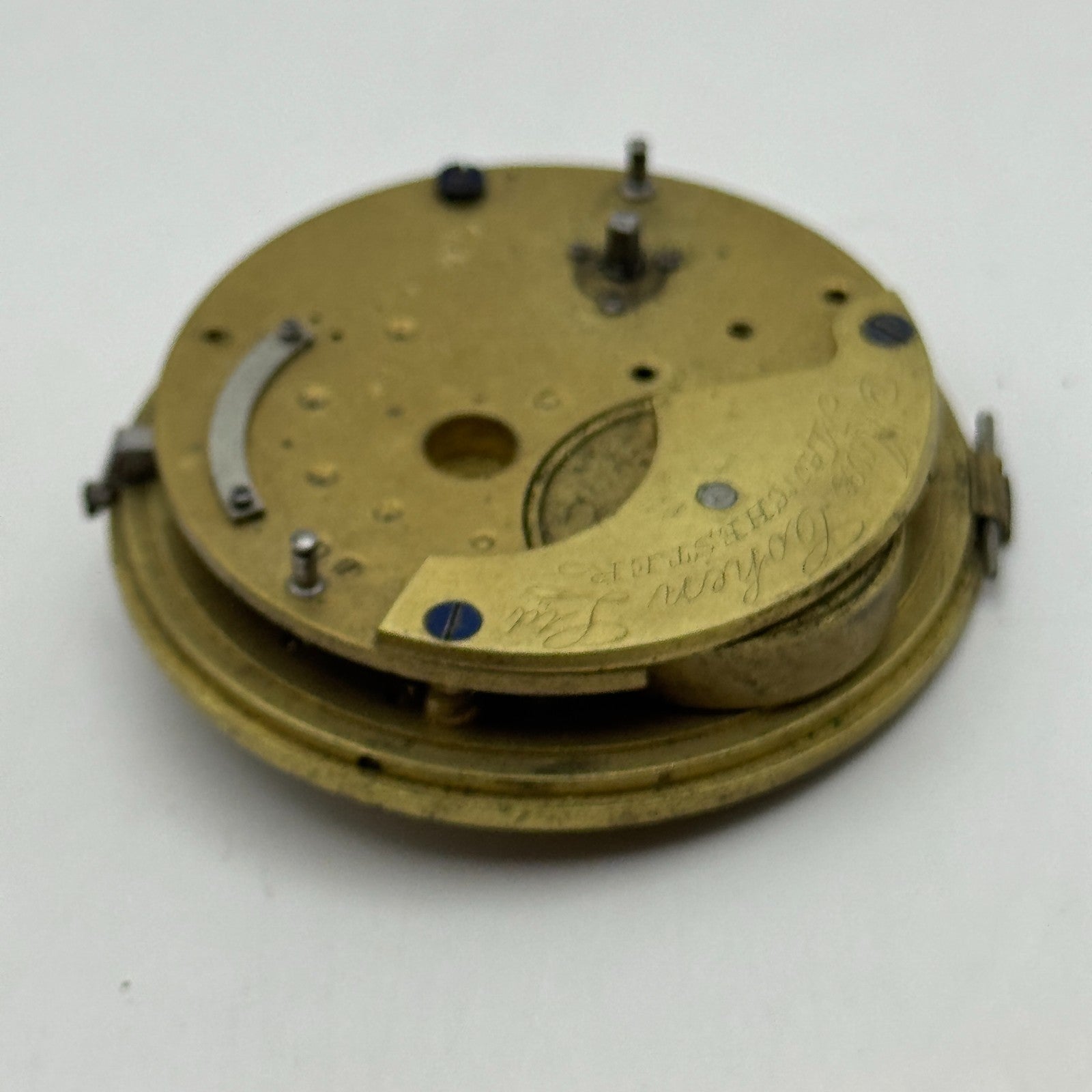 Fusee Pocket Watch Movement Antique English Manchester Parts Repair Spare 48.1mm