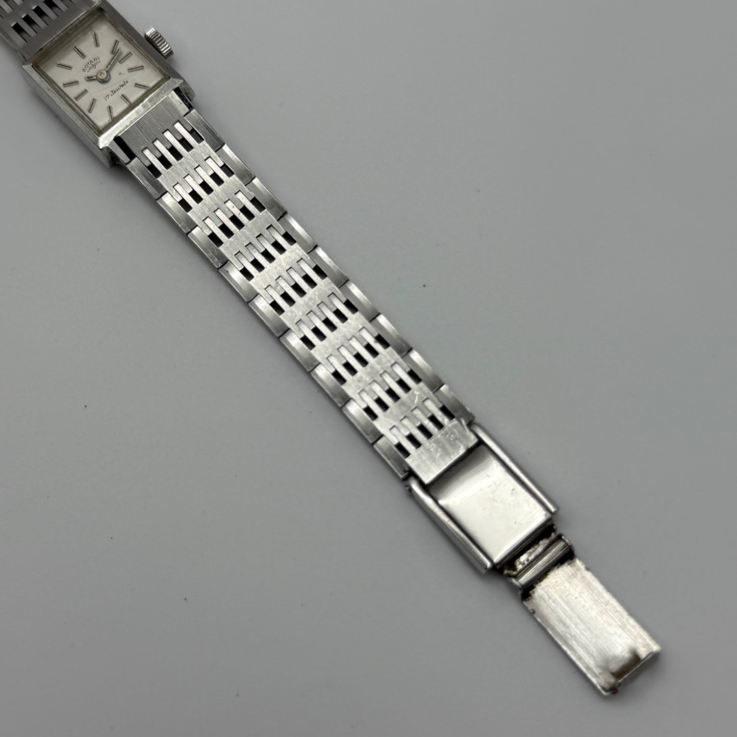 15mm Vintage Rotary 17 Jewels Silver Tone Panel Manual Wind Watch PARTS / REPAIR