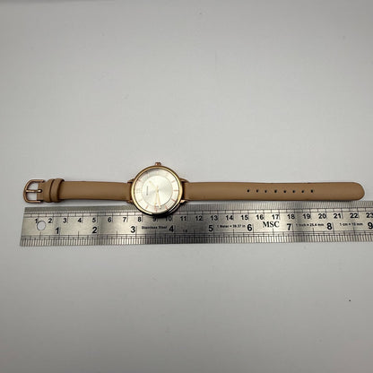 Sekonda Ladies Quartz Watch Silver Dial Rose Gold Tone Case Japan Working 34mm