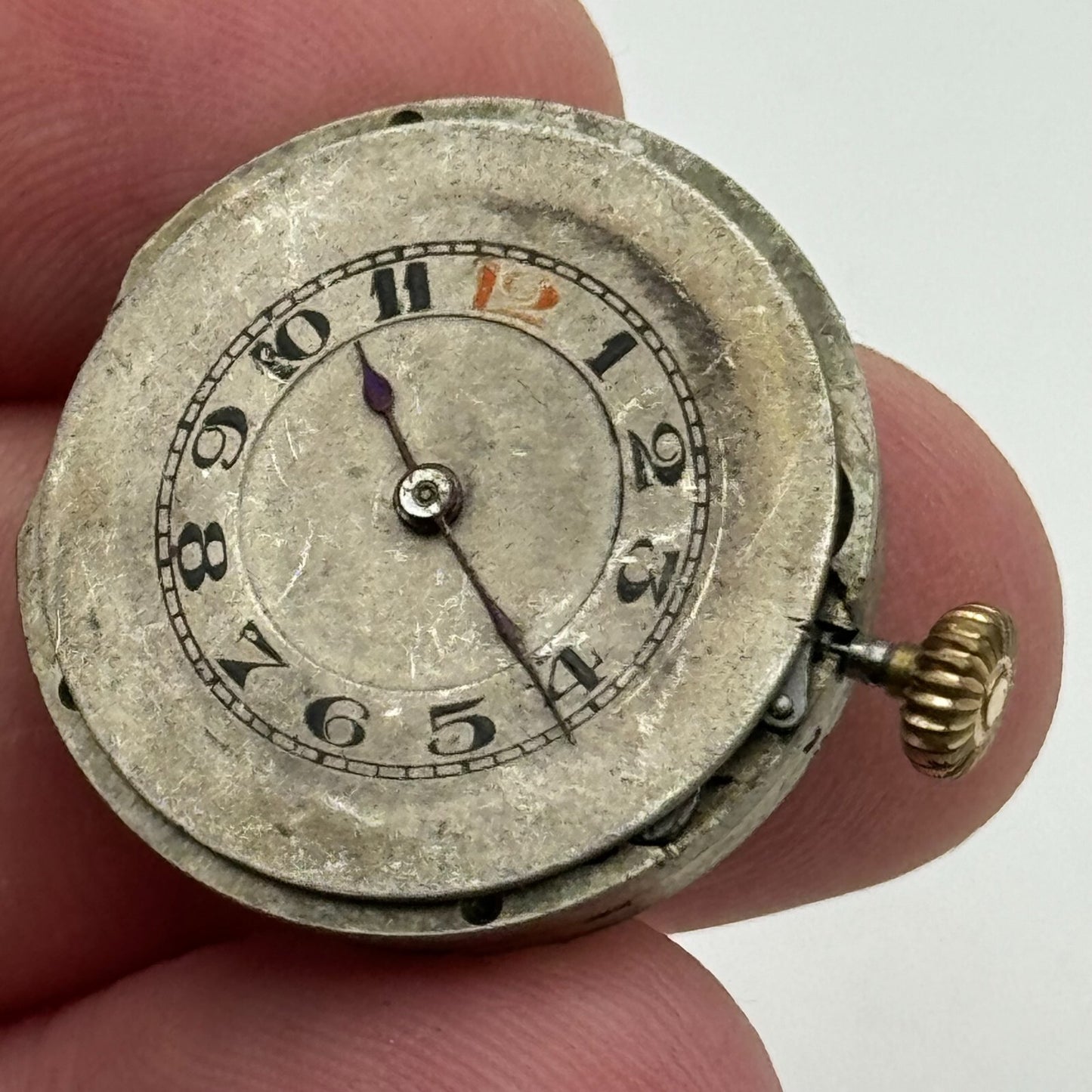 25mm Dreadnought Balance Ok Trench Watch Movement 15 Jewels Vintage Swiss PARTS