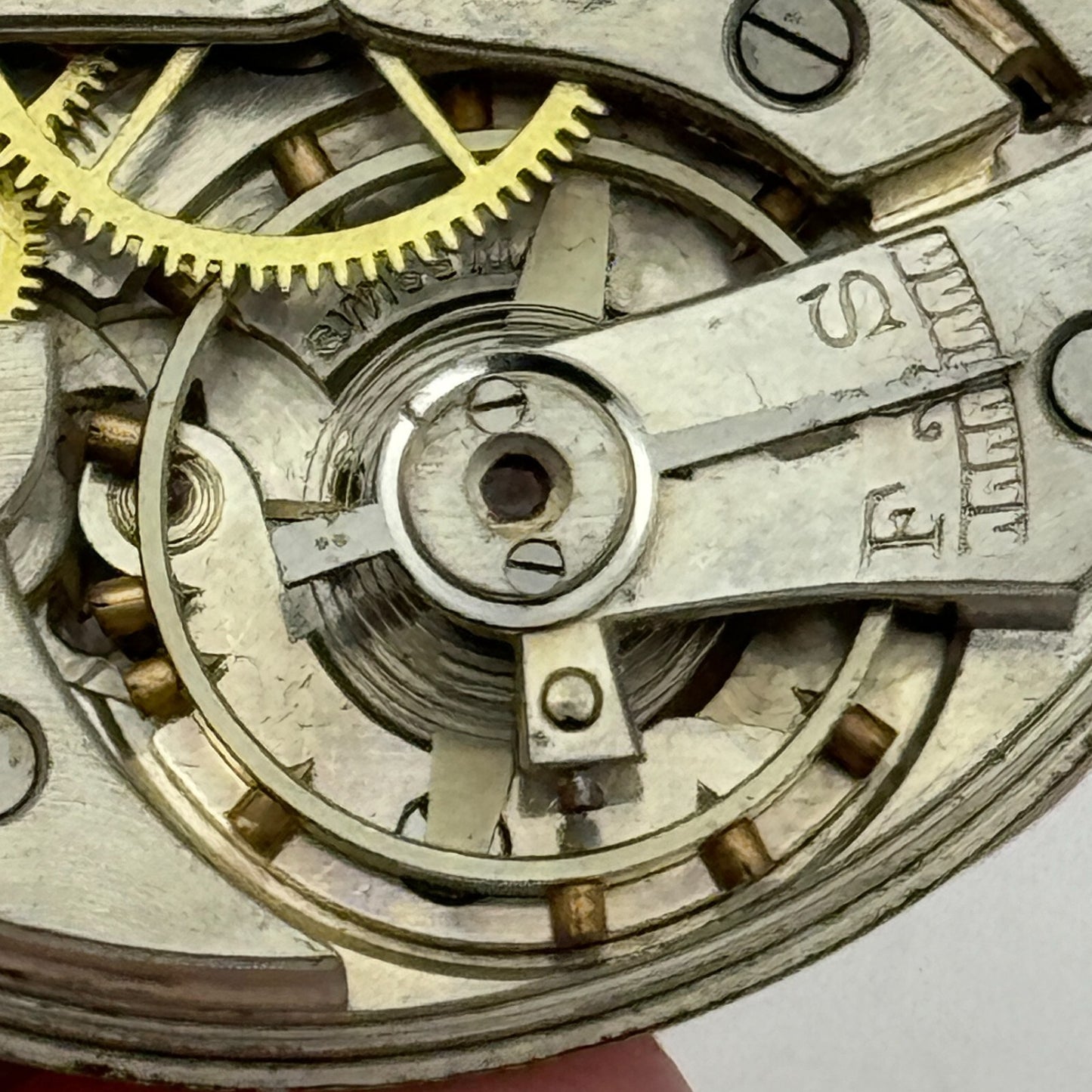 42.9mm Vintage Open Face Erlim Swiss Balance Ok Pocket Watch Movement PARTS