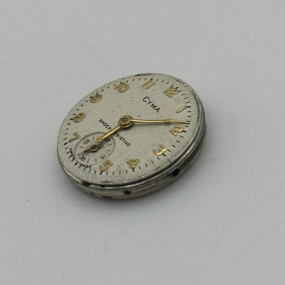 19.7mm Cyma Ref 424k Sub Seconds Manual Wind Watch Movement Swiss Vintage PARTS