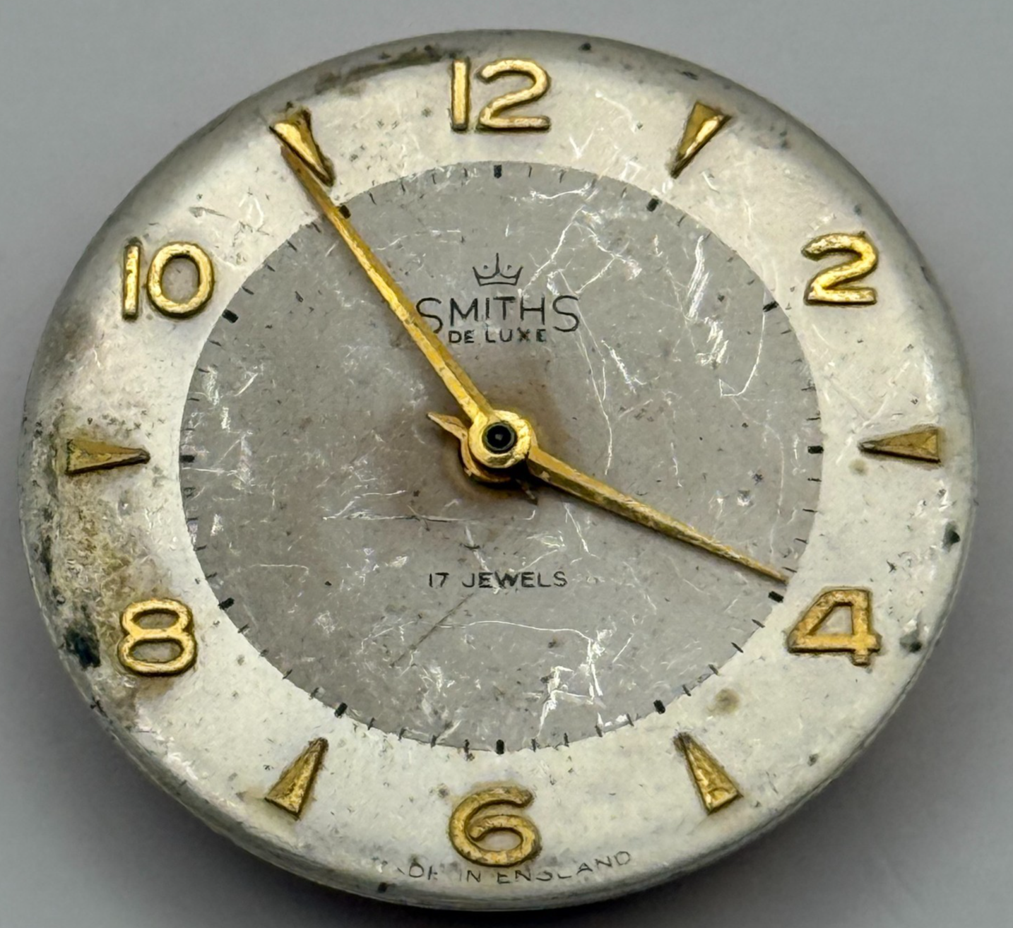 Smiths 27.CS. De Luxe Watch Movement Manual Wind Vintage Parts Repair 26.9mm