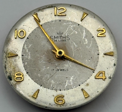 Smiths 27.CS. De Luxe Watch Movement Manual Wind Vintage Parts Repair 26.9mm