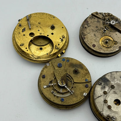 Bundle Of 5 Mixed Antique / Vintage Pocket Watch Movements PARTS REPAIR SPARES