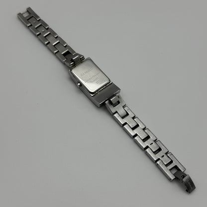 Working Hamnett Ladies Silver Tone Black Dial 19mm Quartz Watch New Battery