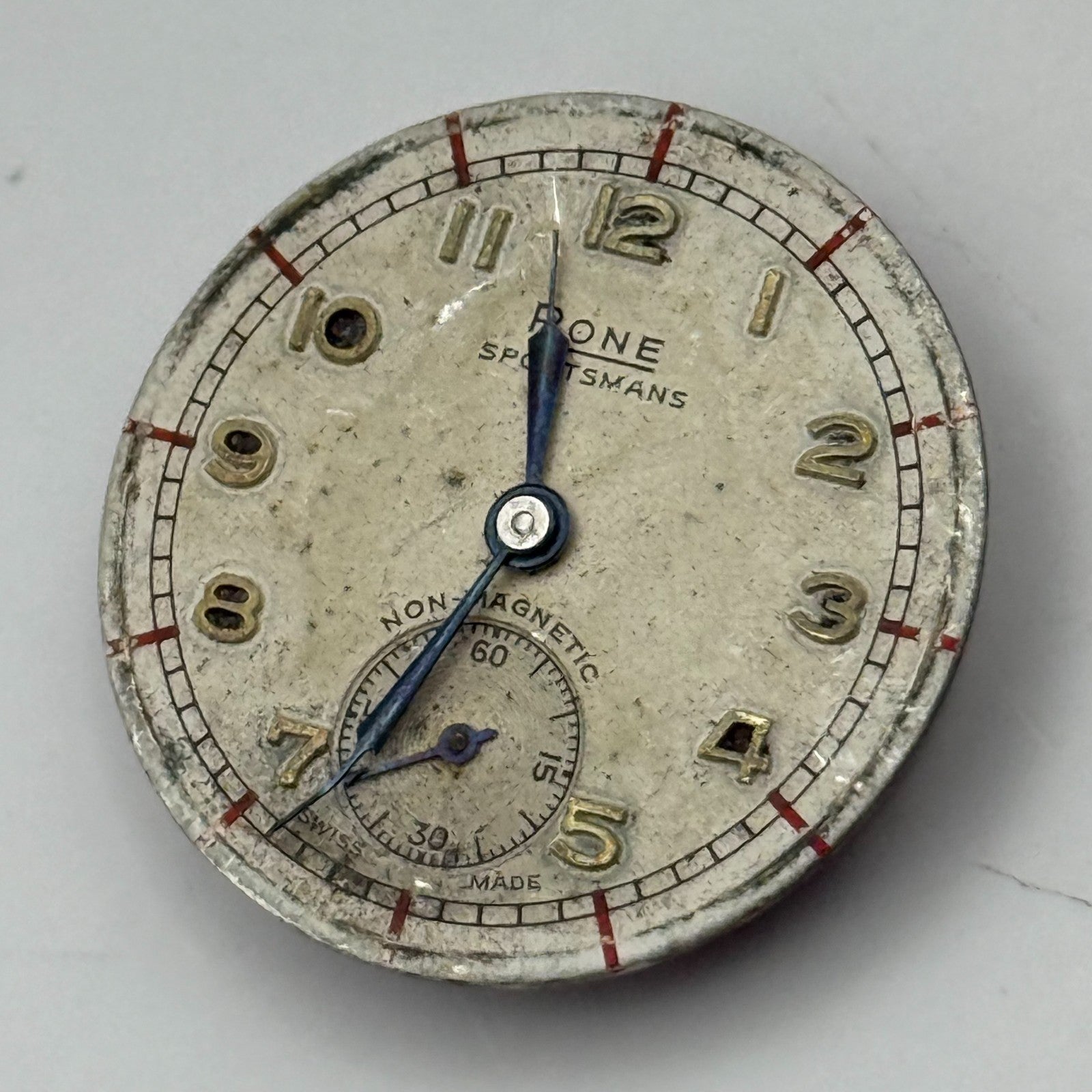 FHF 70 Rone Sportsmans 1046 Watch Movement Manual Wind Vintage Parts 23.5mm