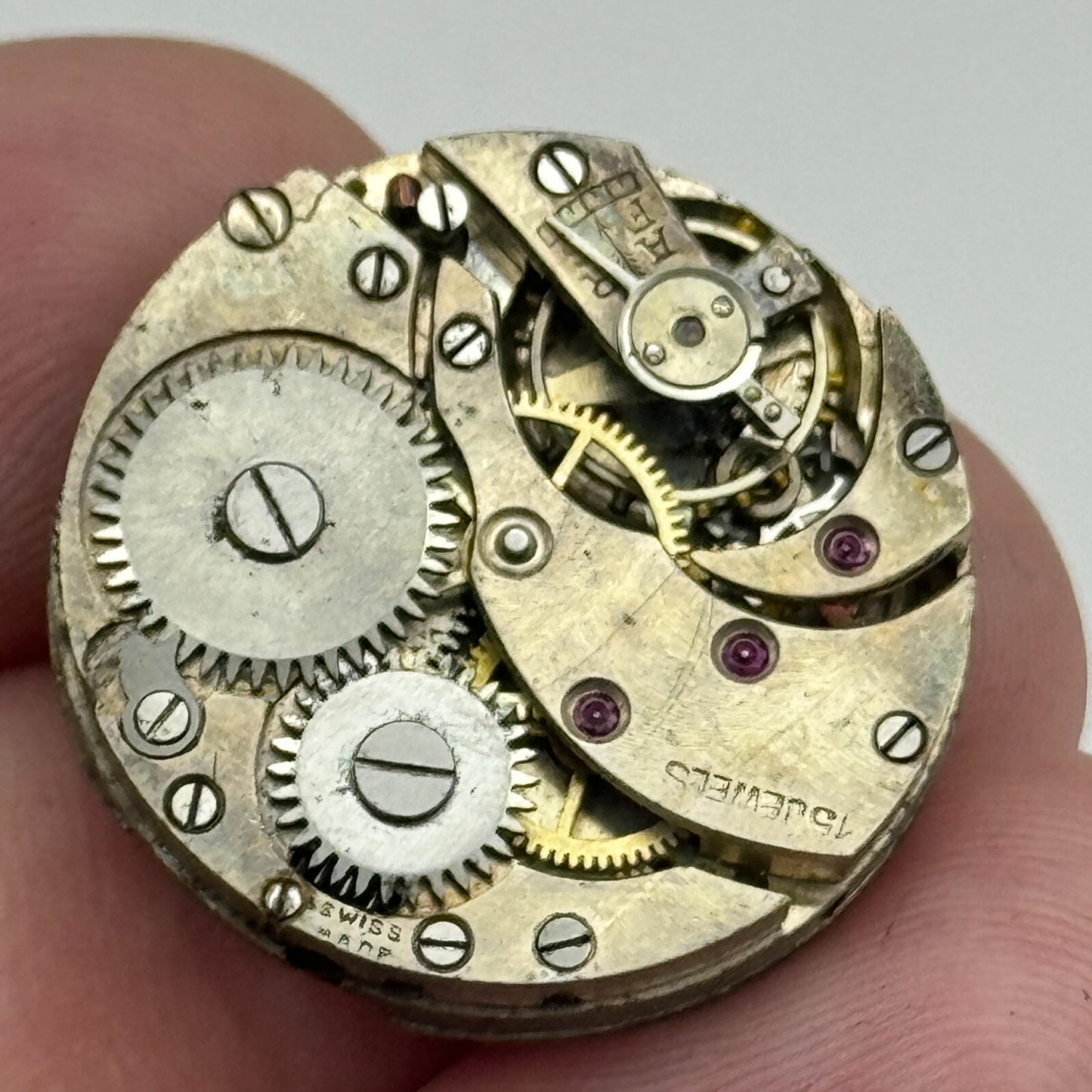 23.7mm 15 Jewels Swiss Porcelain Dial Trench Watch Movement Manual Wind PARTS