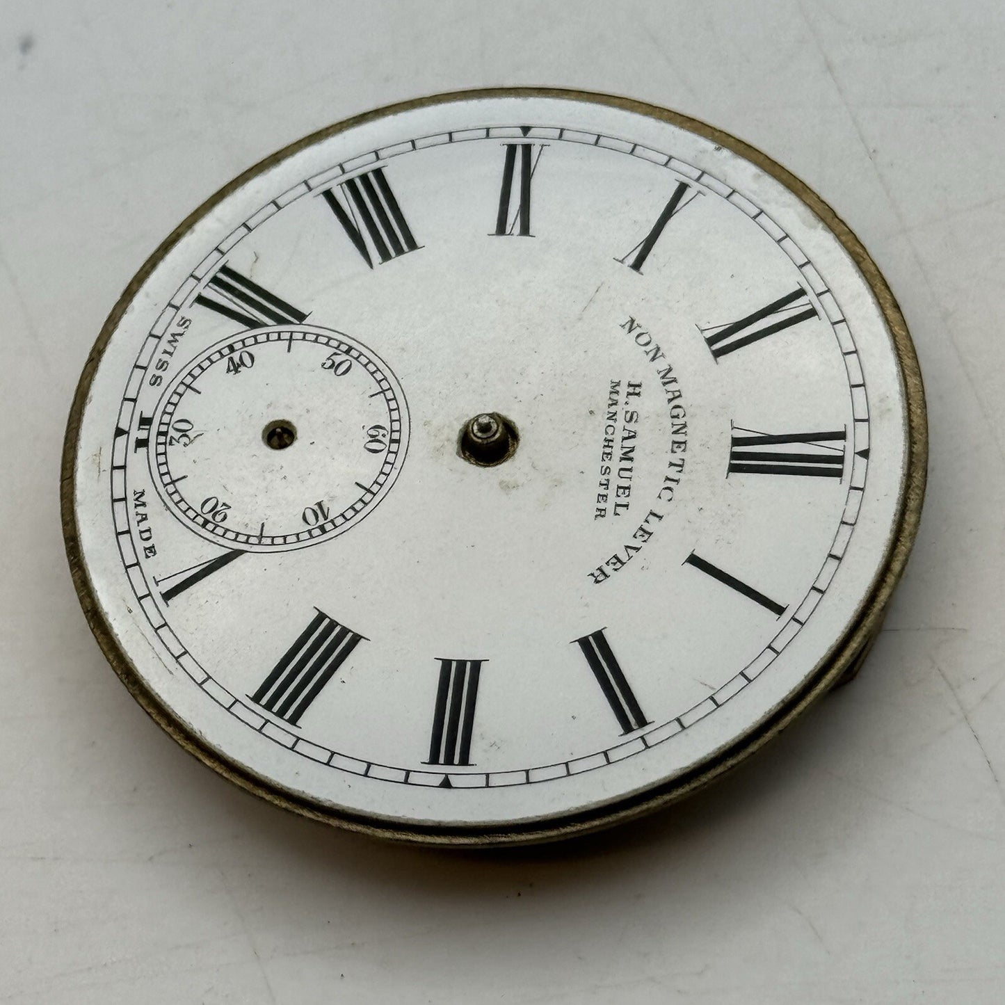 42.9mm H Samuel Non Magnetic Lever Pocket Watch Movement FOR PARTS