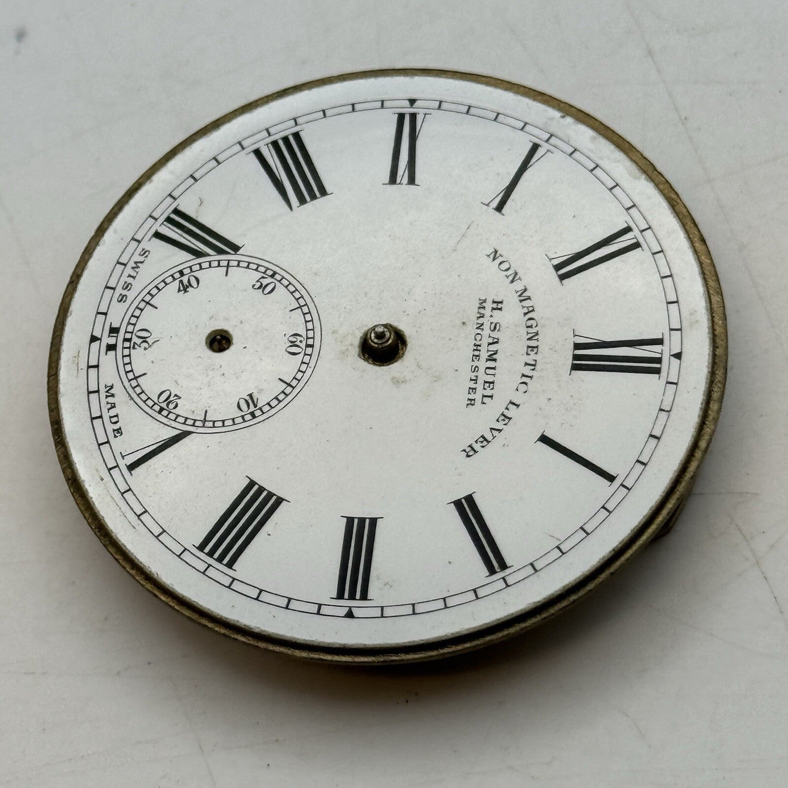 42.9mm H Samuel Non Magnetic Lever Pocket Watch Movement FOR PARTS