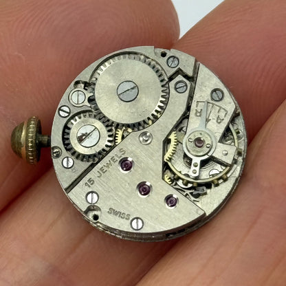 19.8mm Vintage Avia Derby D 40 Swiss Manual Wind Watch Movement PARTS REPAIR