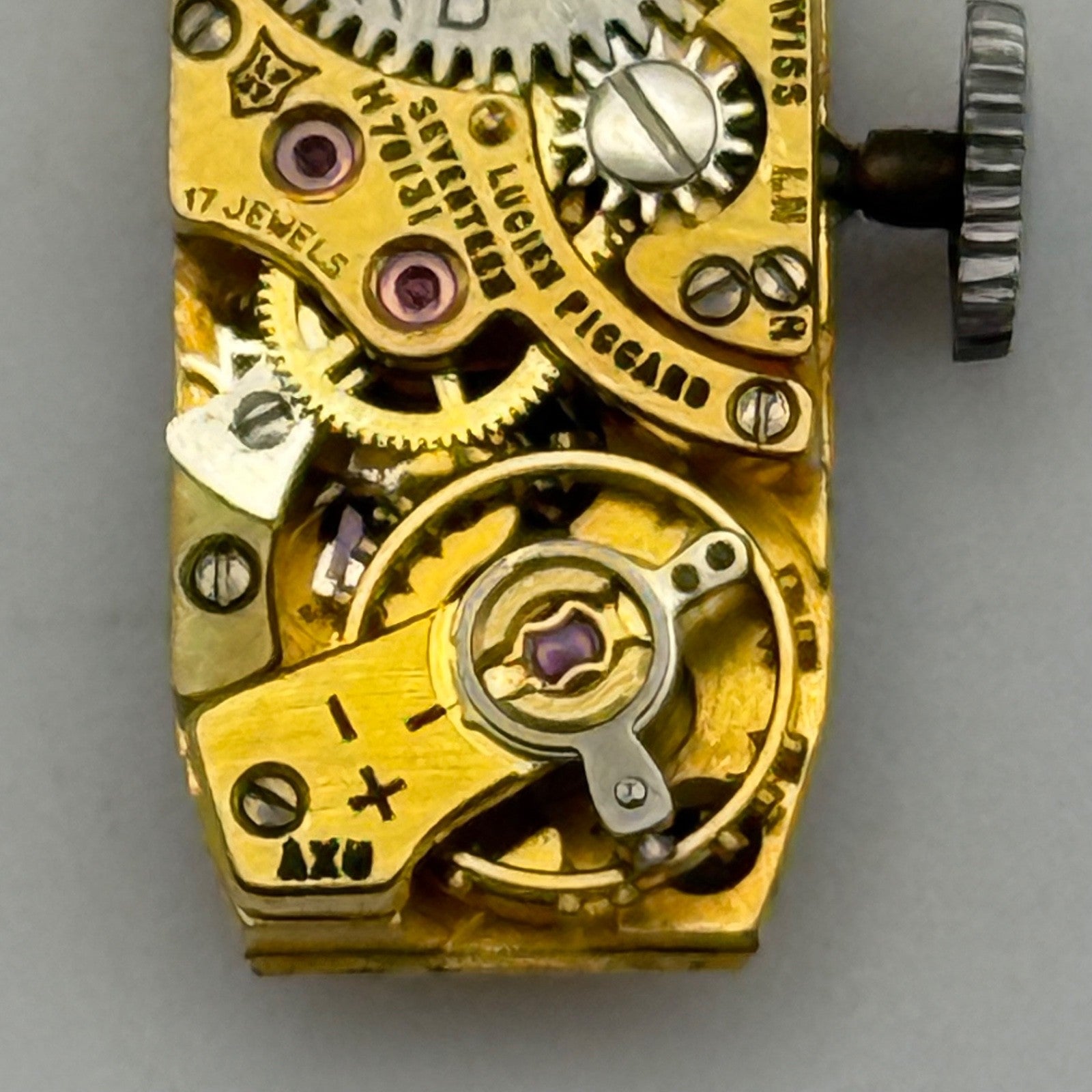 9mm Running  Lucien Piccard LP 37 Baguette Tank Watch Movement Manual Wind PARTS