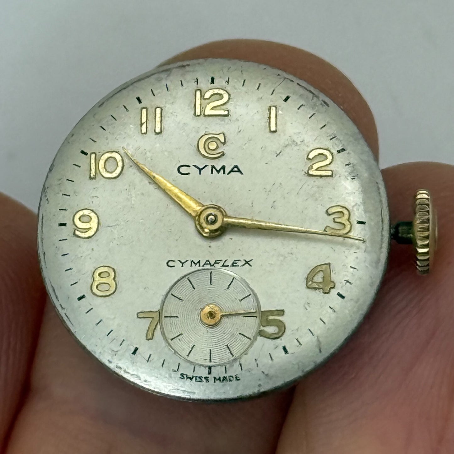 19.7mm Vintage Cyma R.424 Swiss 17 Jewels Manual Wind Watch Movement PART REPAIR