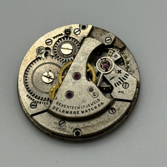 AS 1187 Watch Movement Delaware Manual Wind Vintage Swiss Parts Repair 25.9mm