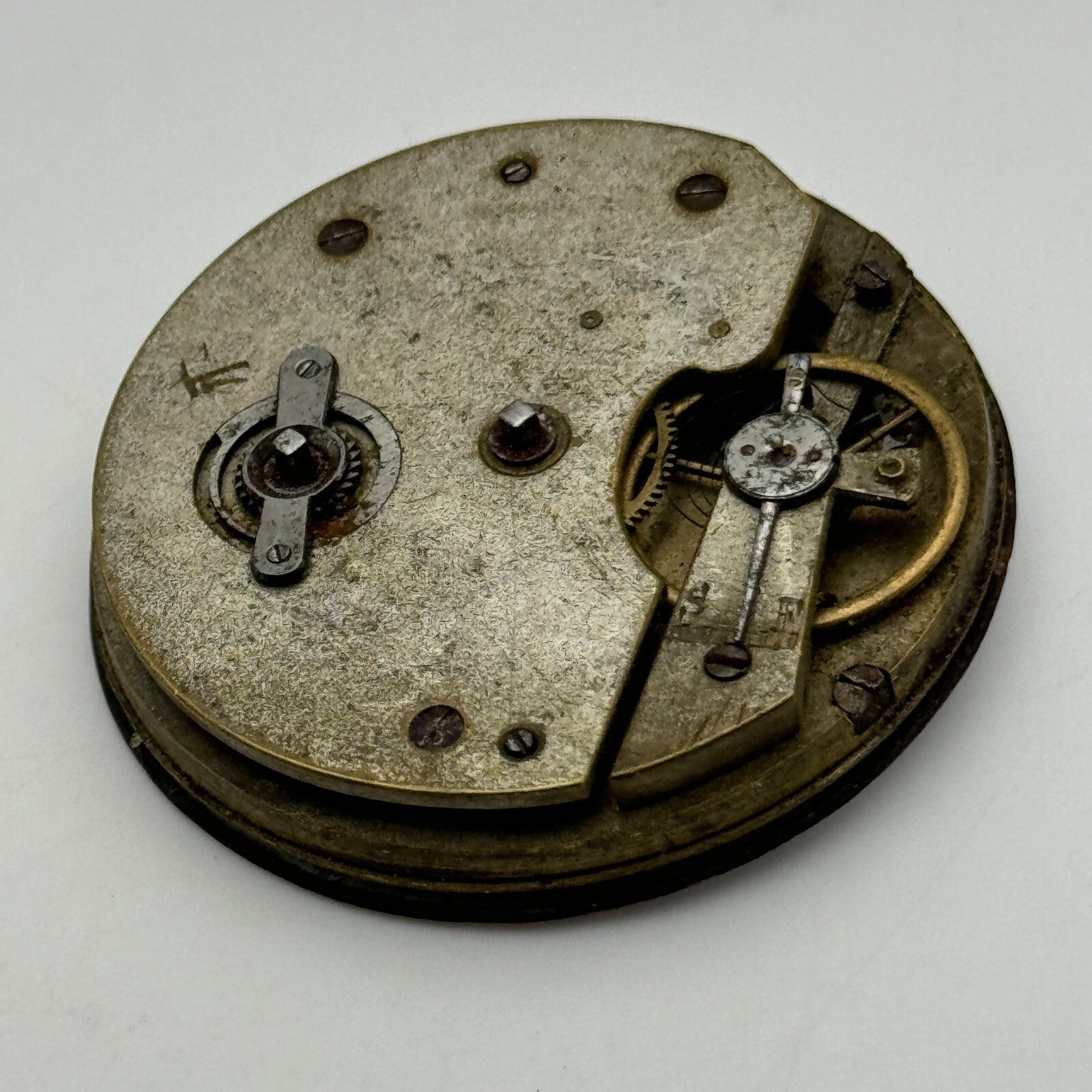 45.9mm Unidentified Antique Key Wound Pocket Watch Movement PARTS REPAIR SPARES