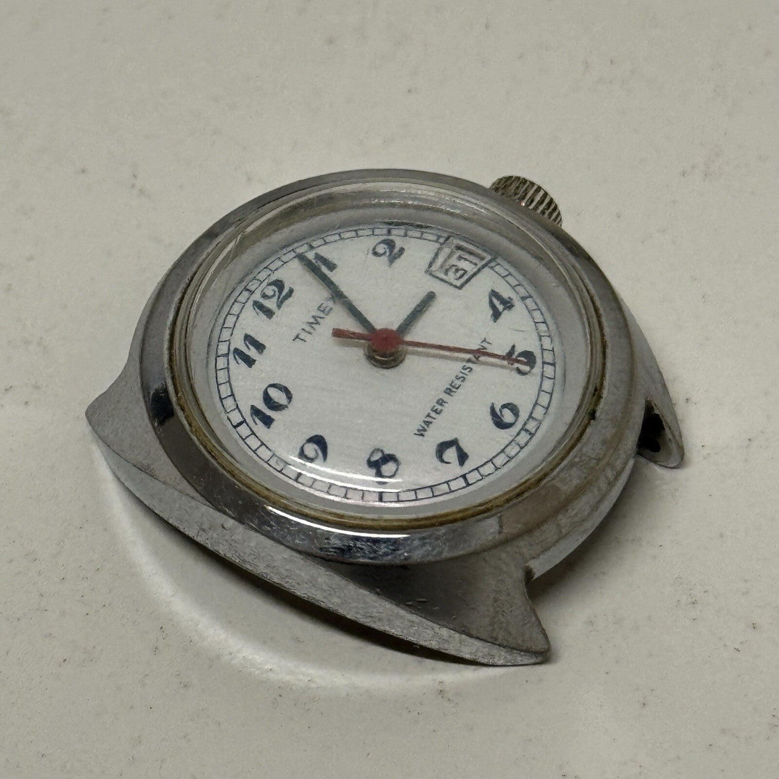 27mm Ladies Timex Sweep Seconds Date Dial GB Made Watch Head TO RESTORE