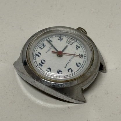 27mm Ladies Timex Sweep Seconds Date Dial GB Made Watch Head TO RESTORE