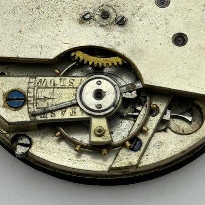 45.3mm Antique Key Wound Balance Intact Pocket Watch Movement PARTS REPAIR SPARE