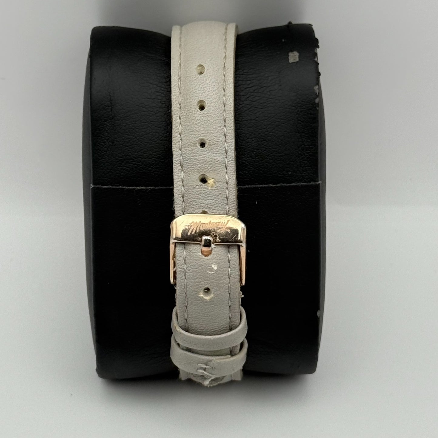 Mantaray Ladies Quartz Watch Floral Design Dial Grey Strap Japan Working 38mm