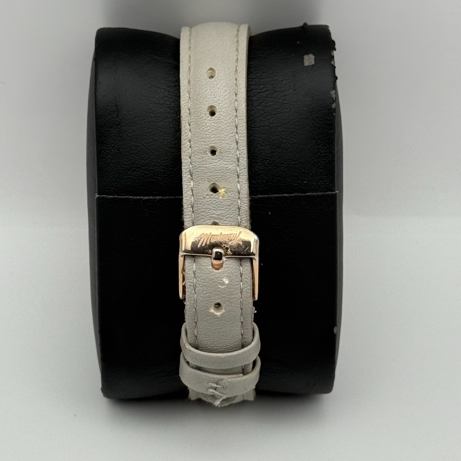 Mantaray Ladies Quartz Watch Floral Design Dial Grey Strap Japan Working 38mm