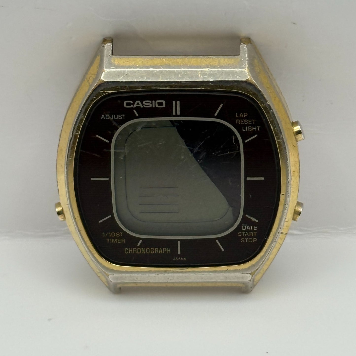 Casio Men's Chronograph Quartz Watch 56QGS-38 Gold Tone Japan 35mm PARTS REPAIR