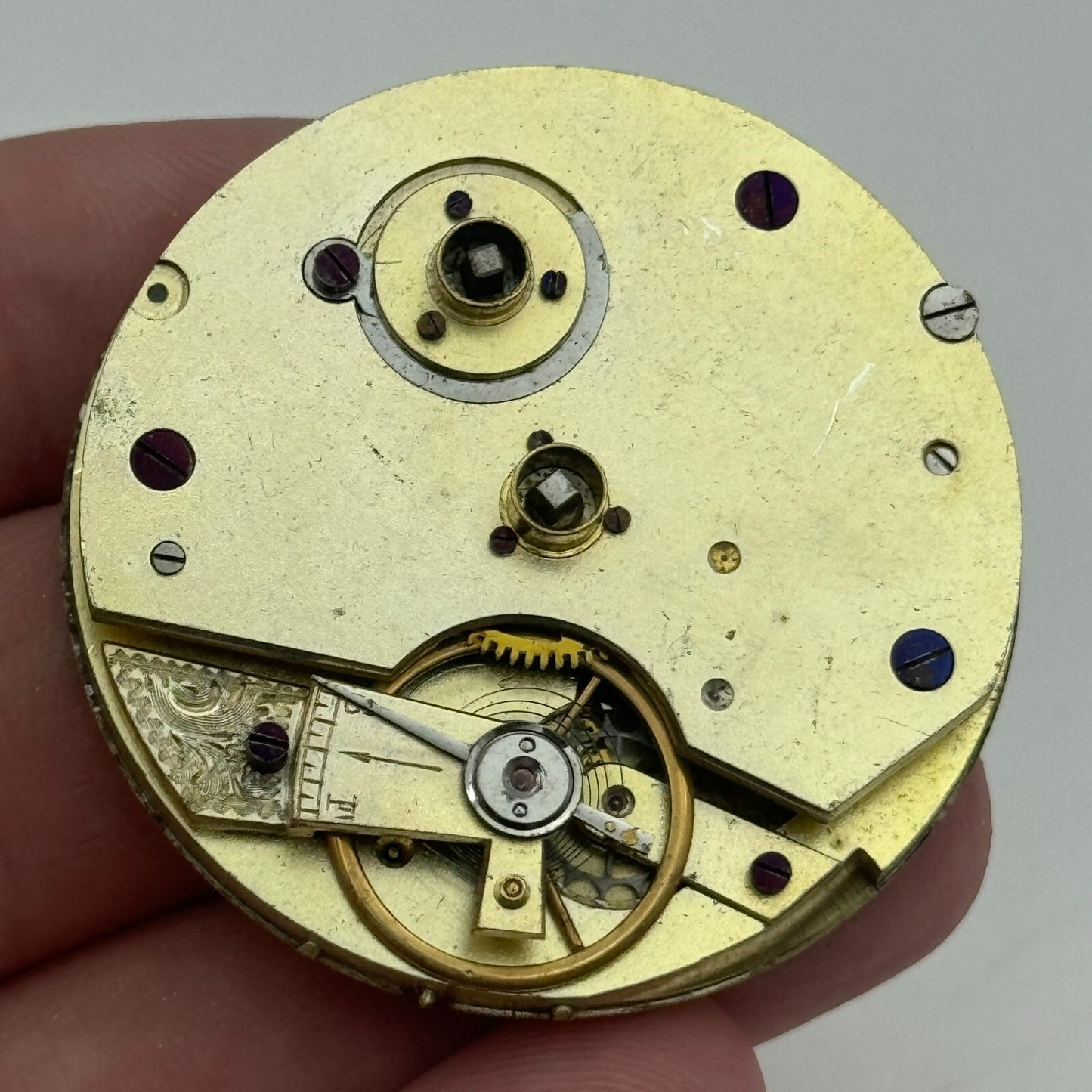 42.7mm Antique Kendal & Dent Key Wound Pocket Watch Movement PARTS REPAIR SPARES
