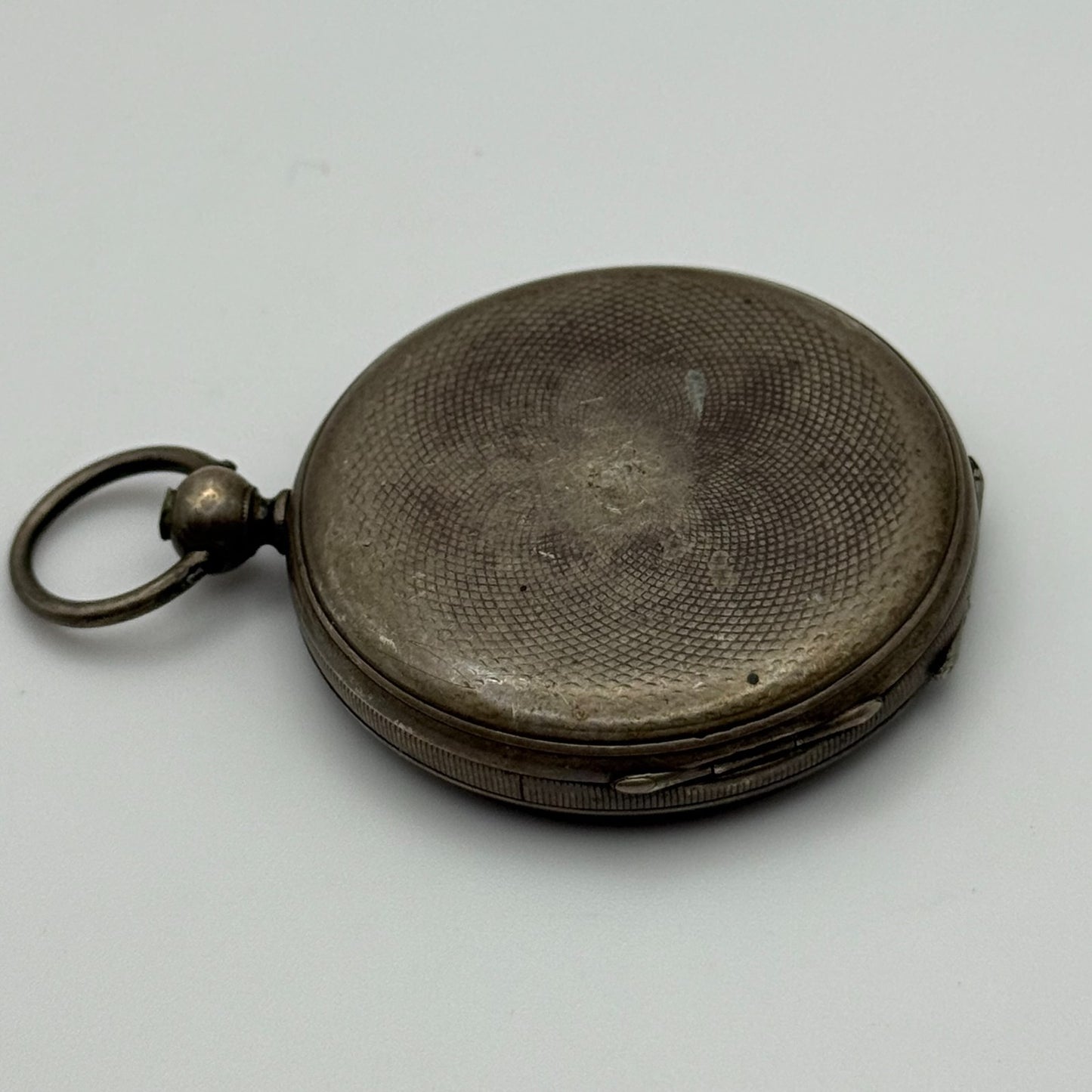 42mm Antique Argent Silver Cylinder Escapement Pocket Watch PARTS REPAIR