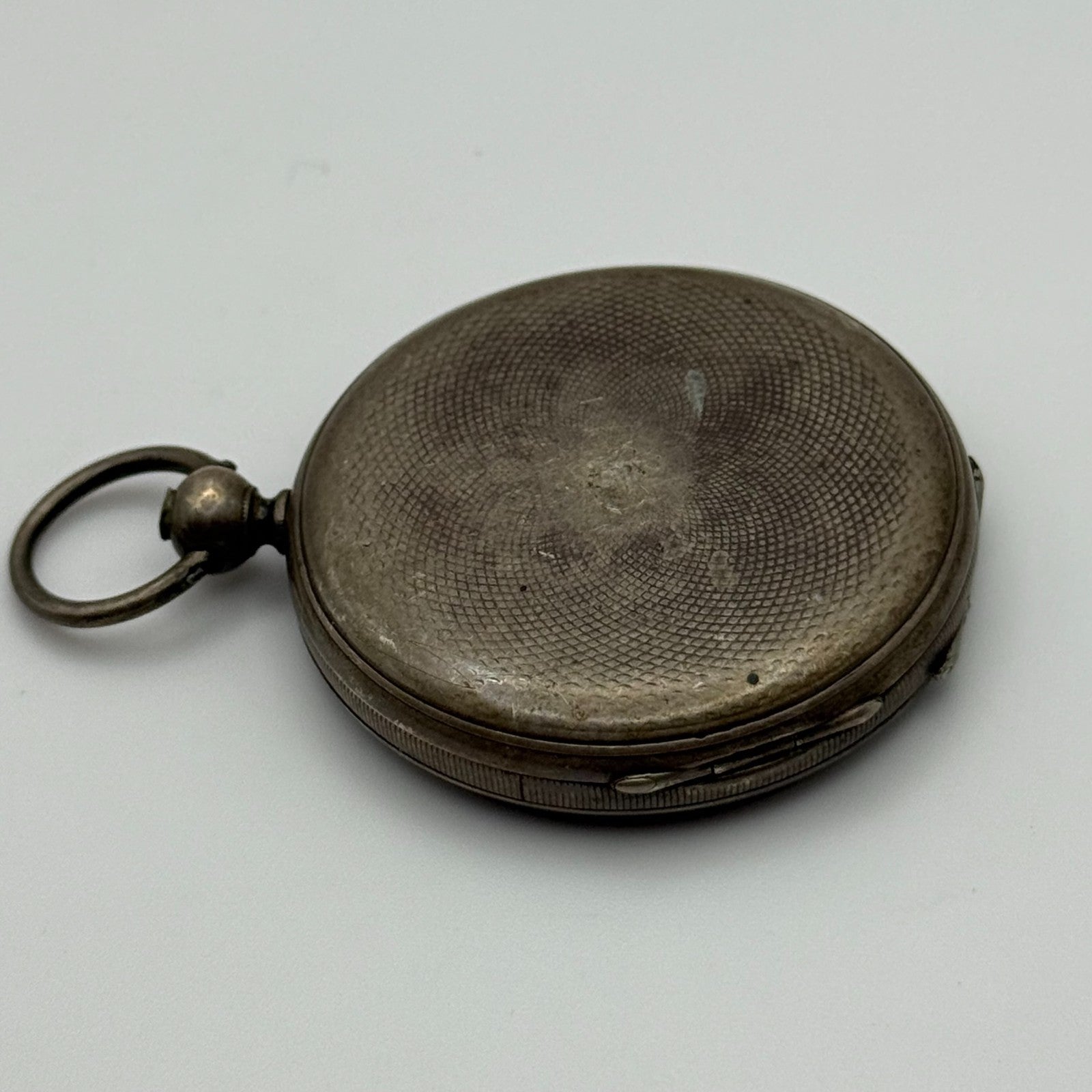 42mm Antique Argent Silver Cylinder Escapement Pocket Watch PARTS REPAIR