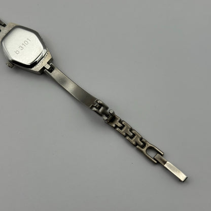 Buckingham Ladies Quartz Watch Purple Dial Silver Tone Bracelet Working 18mm