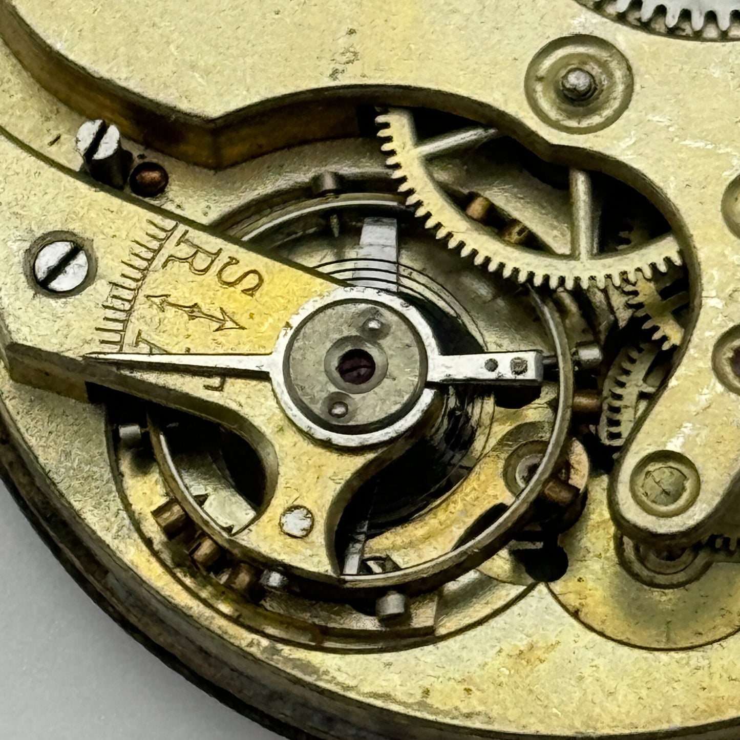 43.4mm Vintage Unidentified 1013385 Hunter Swiss Pocket Watch Movement PARTS