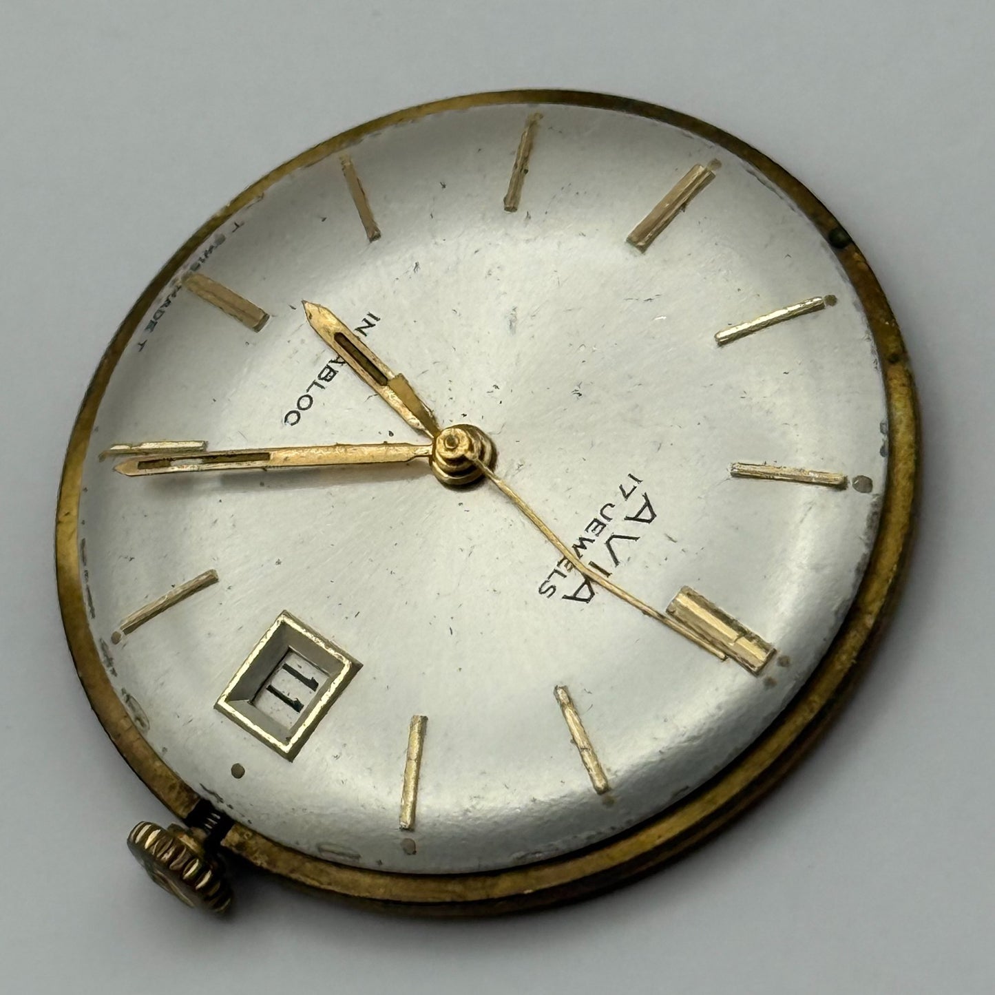 ETA 2408 Watch Movement Avia Manual Wind Vintage Swiss Parts Repair 31.4mm