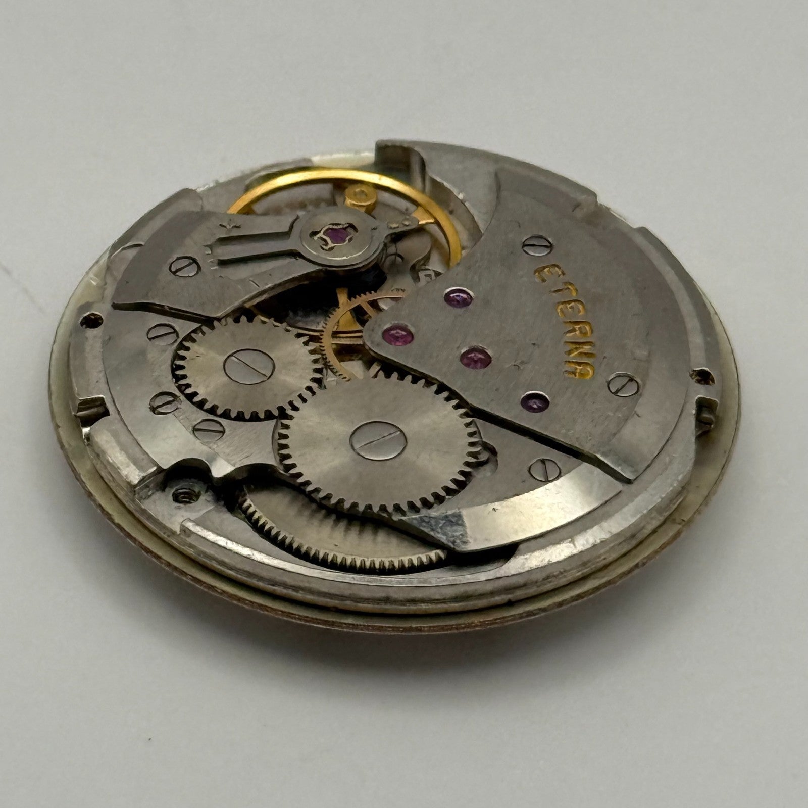 Eterna 1475K Watch Movement Garrard Manual Wind Vintage Swiss Parts 27.8mm