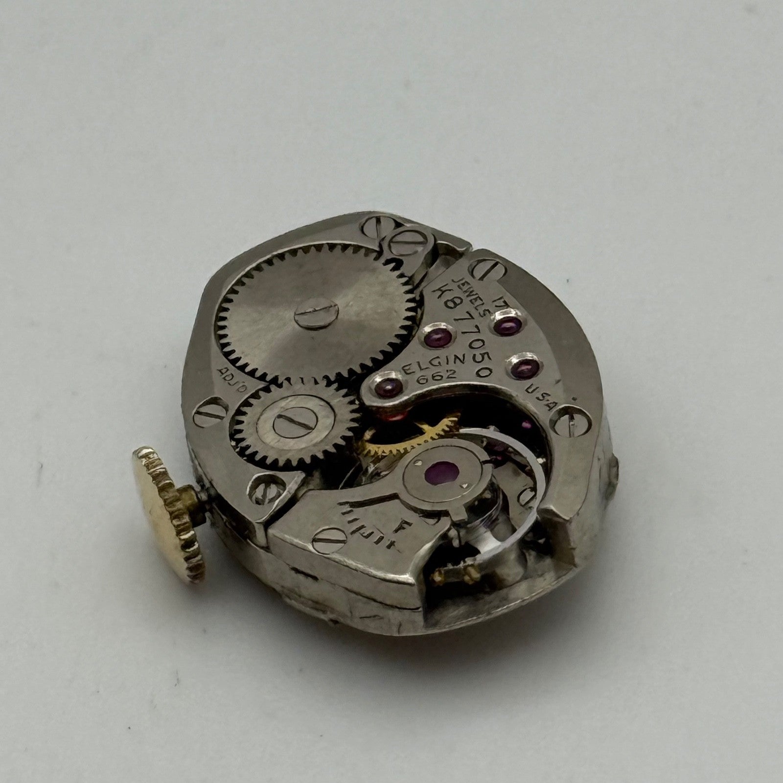 Elgin 662 Watch Movement 17 Jewels USA Vintage American Parts Repair 14.3mm