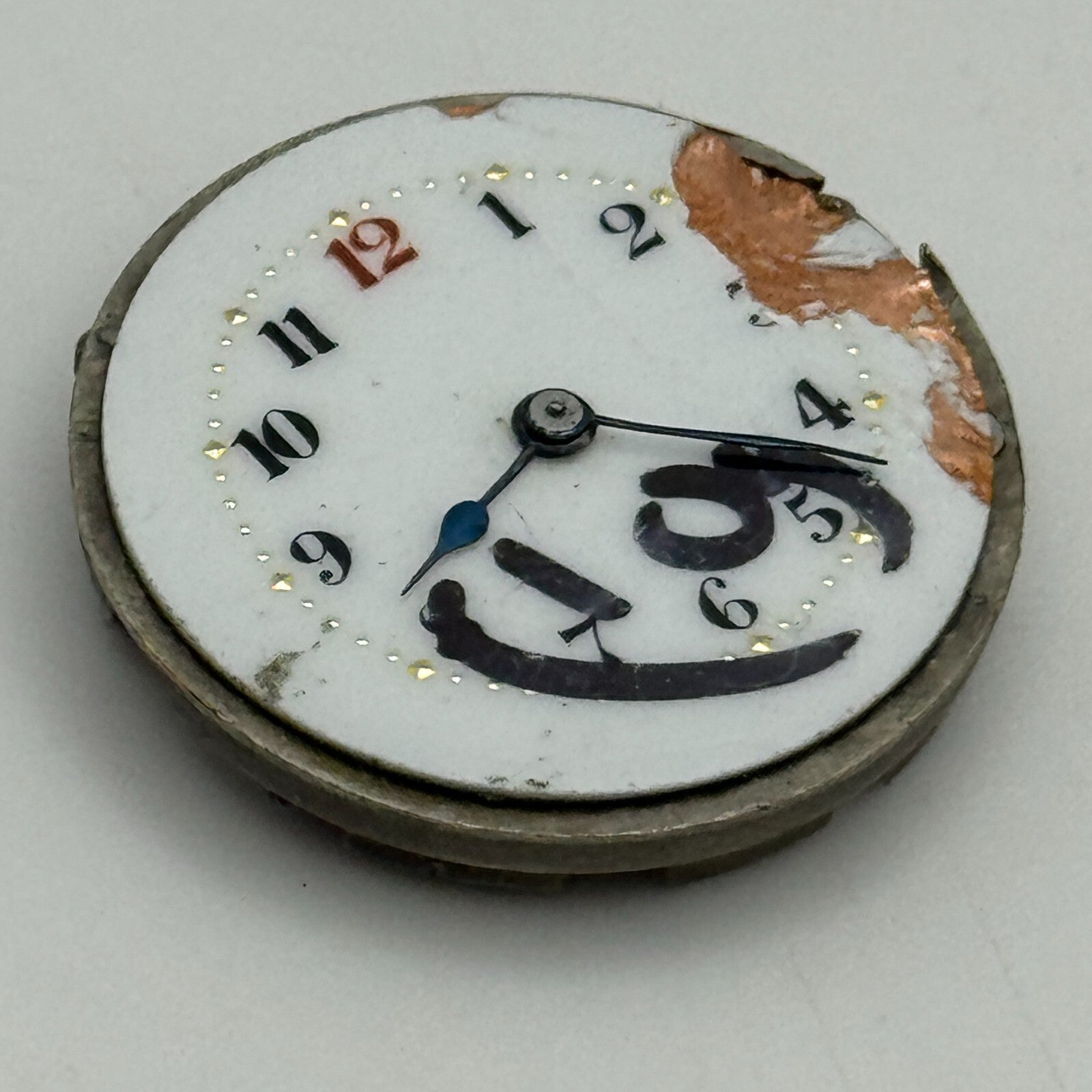 24.9mm Unidentified Swiss Balance Ok Trench Watch Movement Manual Wind PARTS