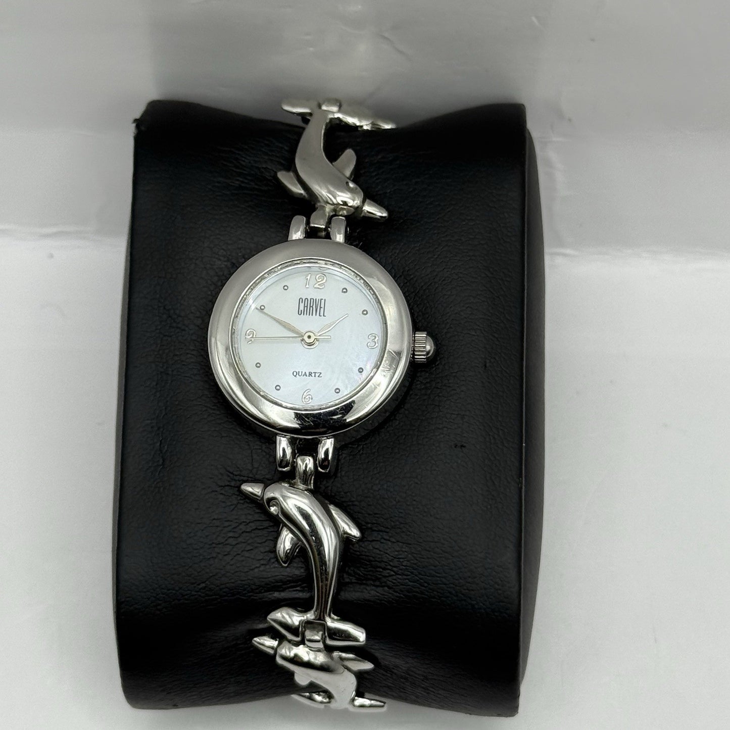 22mm Working Ladies Carvel Dolphin Stainless Steel Quartz Watch 5.75 Inches