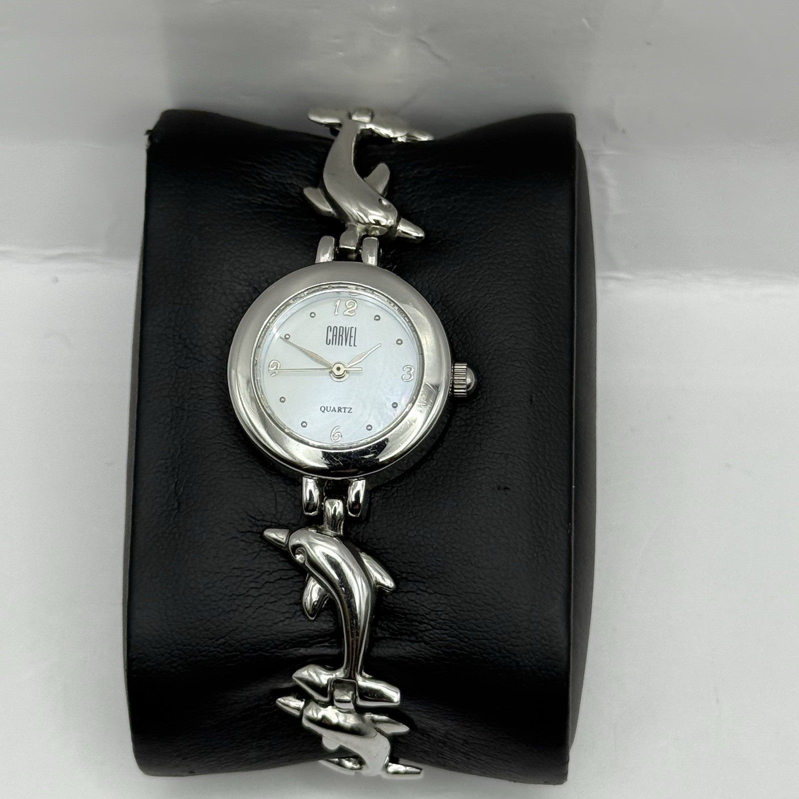 22mm Working Ladies Carvel Dolphin Stainless Steel Quartz Watch 5.75 Inches