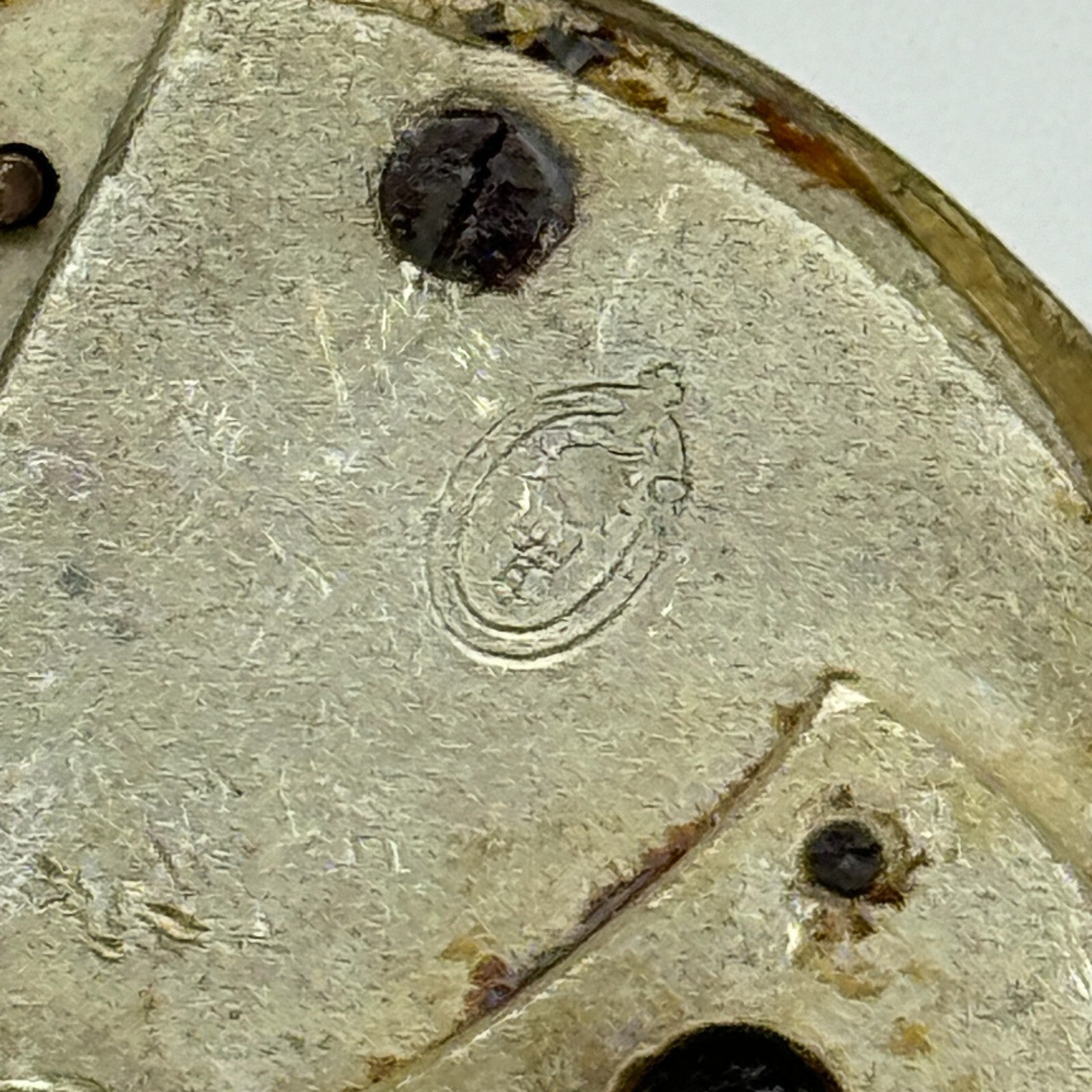 45mm Antique Unidentified Key Wound Partial Pocket Watch Movement PARTS REPAIR